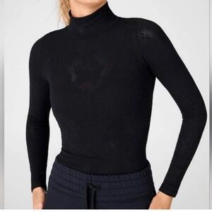 Jessa SculptKnit® Long-Sleeve Top wrap knit technology Large Floral Black NEW